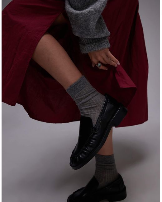 Jupe ample en coton froissé - bordeaux TOPSHOP en coloris Purple