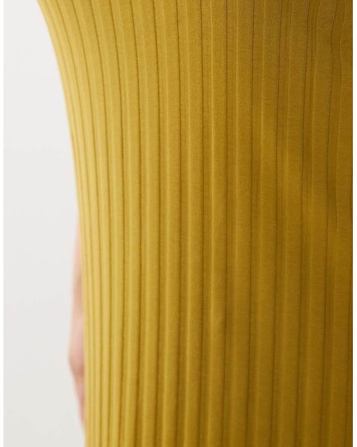 ASOS Metallic Asos Design Curve Wide Rib Sleeveless V Neck Midi Dress