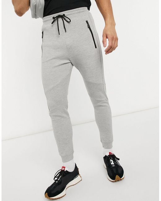 Bershka Synthetisch joggingbroek Met Bies in het Grijs voor heren | Lyst NL