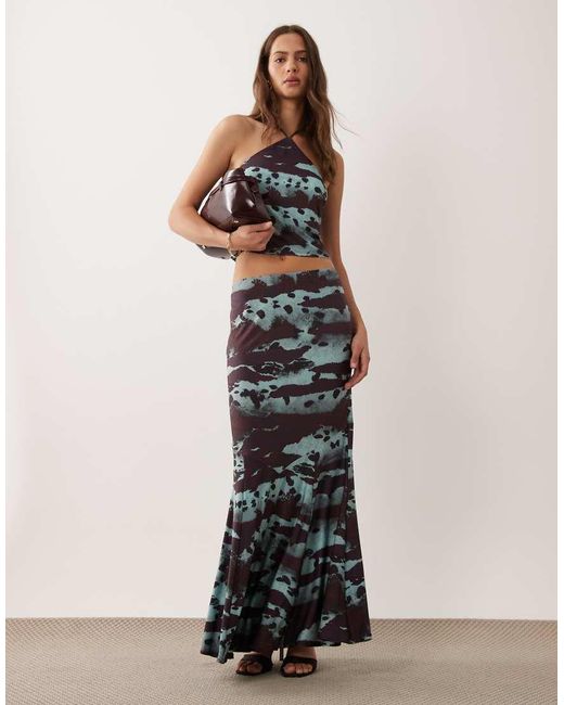 ASOS Multicolor Co-Ord Slinky Halter Neck Top