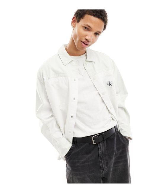 Calvin Klein White Badge Blocking Overshirt for men