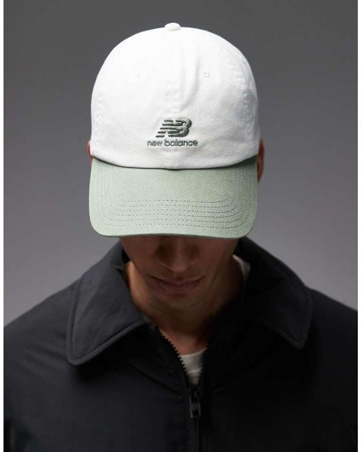 New Balance Gray 6 Panel Flying Stacked Logo Hat for men