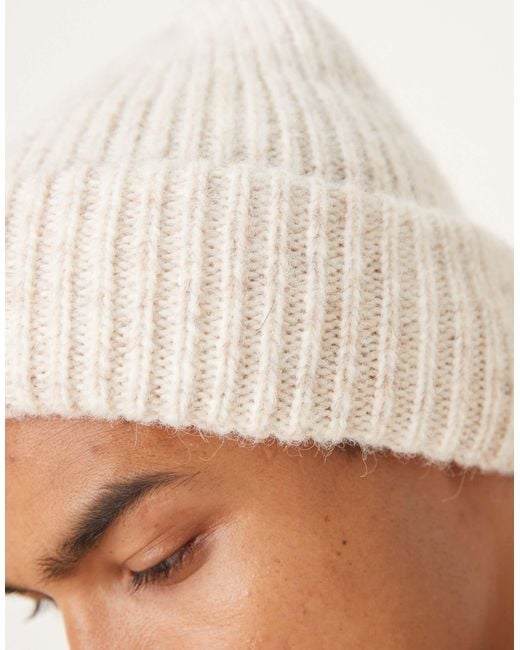 ASOS – strickmütze in Natural für Herren