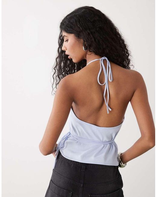 Weekday White Halter Wrap Top