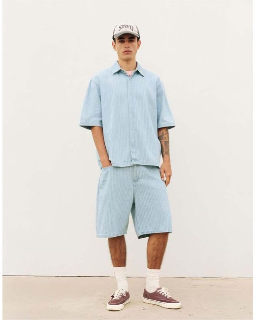 Camicia di Pull&Bear in Blue da Uomo