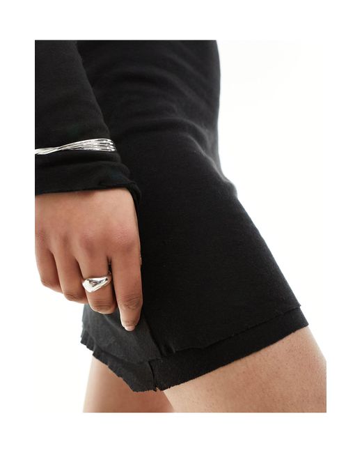 Weekday Black – nicole – doppellagiges, halbtransparentes minikleid aus em strick