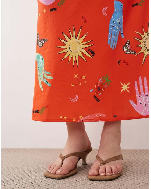 Never Fully Dressed Red Dorris Satin Maxi Skirt