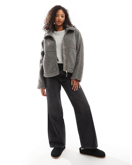 Threadbare Gray Borg Zip Through Jacket