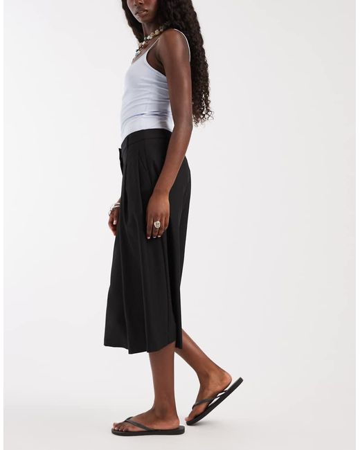 ASOS Black Tailored High Waist Culotte Trousers