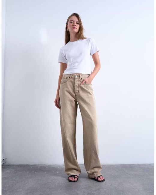 TOPSHOP Natural Column Mid Rise Jean