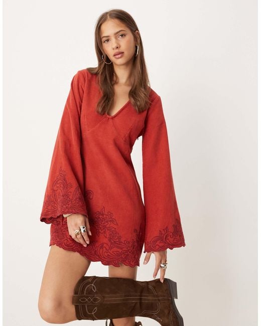 open lace back dress Rent Asos Edition Floral Embroidered Organza Midi Dress In Steel Blue main image 1