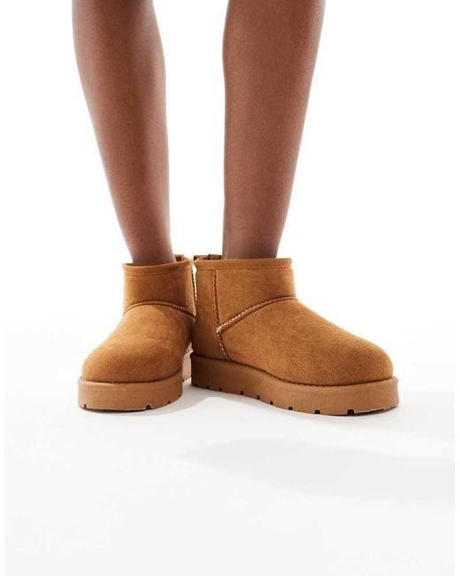 SEQWL Brown Cosy Mini Ankle Boots