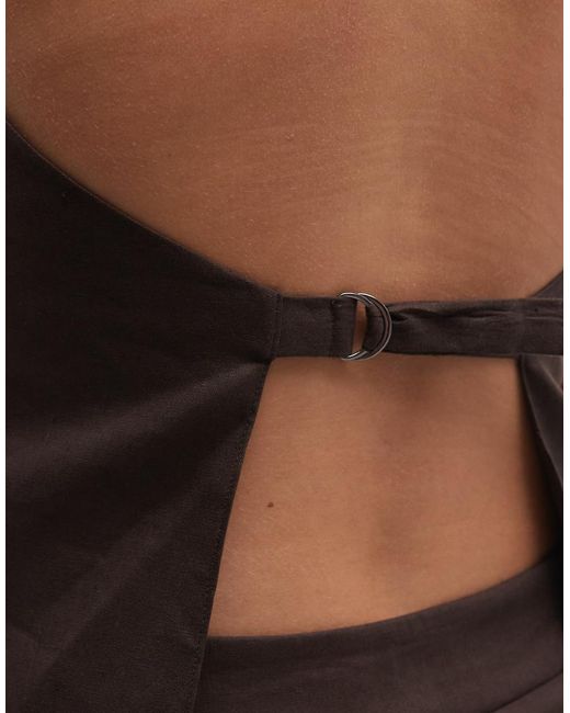 Mango Brown Petunia Sleveeless Halterneck Waistcoat Co-ord