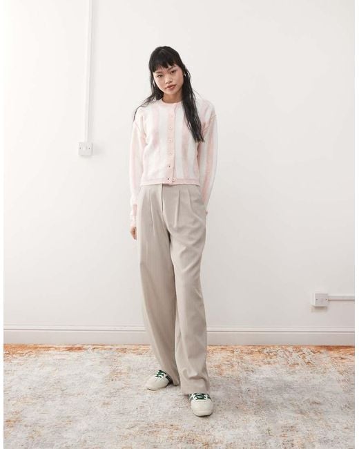 Miss Selfridge Natural Wide Leg Tailored Pants