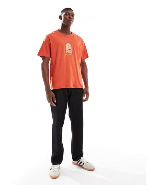Jack & Jones – oversize-t-shirt in Orange für Herren
