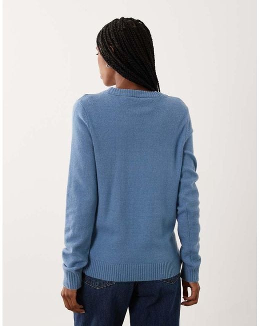 Vila Blue O-Neck Knitted Jumper