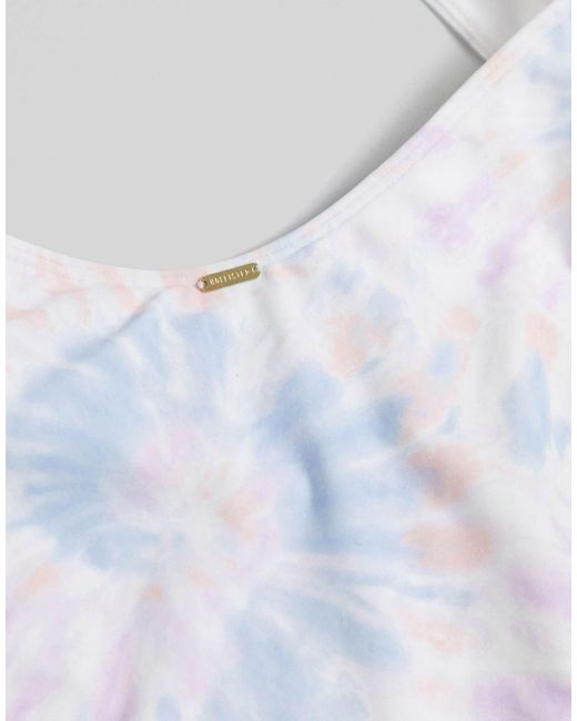 Hollister White – badeanzug mit aussparung und batikmuster