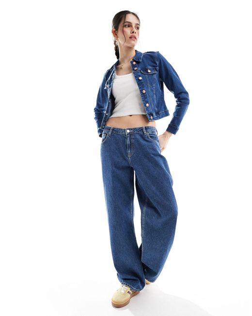Vero Moda Blue – schmale jeansjacke