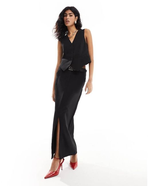 Chaleco De Traje De Corte Sartorial De (Parte De Un Conjunto) Pieces de color Black