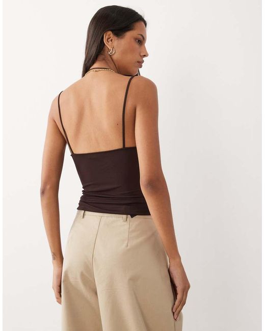 Mango Black Double Layer Cami Top