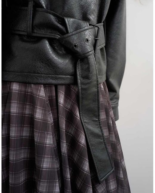 TOPSHOP Black Faux Leather Moto Jacket