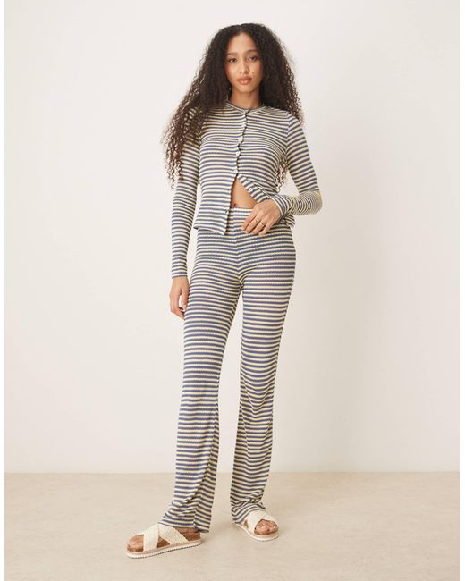 ASOS Natural Knitted Wide Leg Trouser Co-ord