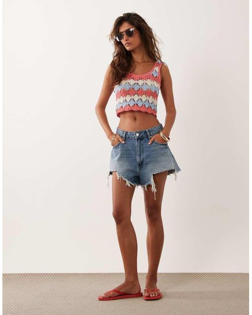 ASOS Multicolor Crochet Knit Bralet Co-Ord
