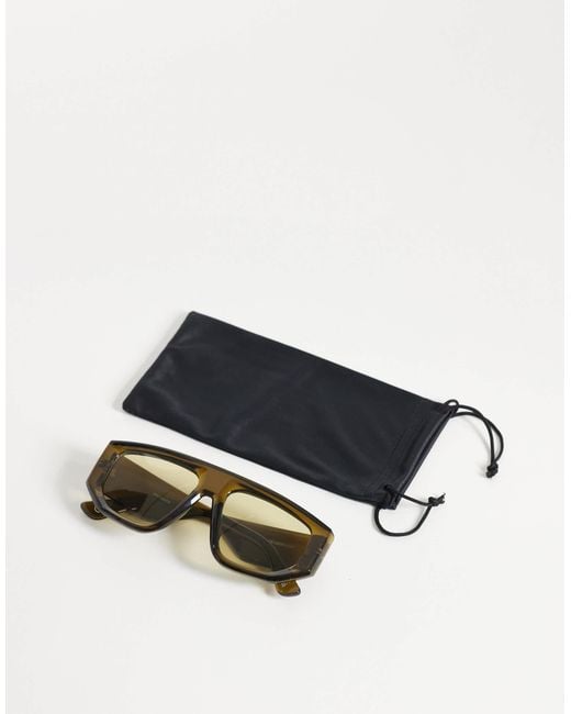 ASOS Natural Oversized Angular Aviator
