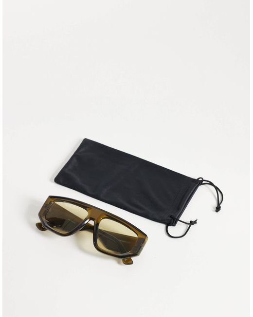 ASOS Natural Oversized Angular Aviator