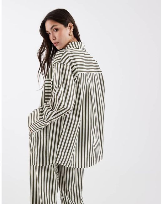 4th & Reckless Green Cotton Pocket Front Oversized Beach Shirt Co-Ord