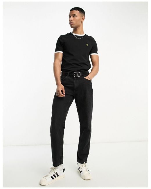 Camiseta negra con ribetes exclusiva en asos Lyle & Scott de hombre de color Black