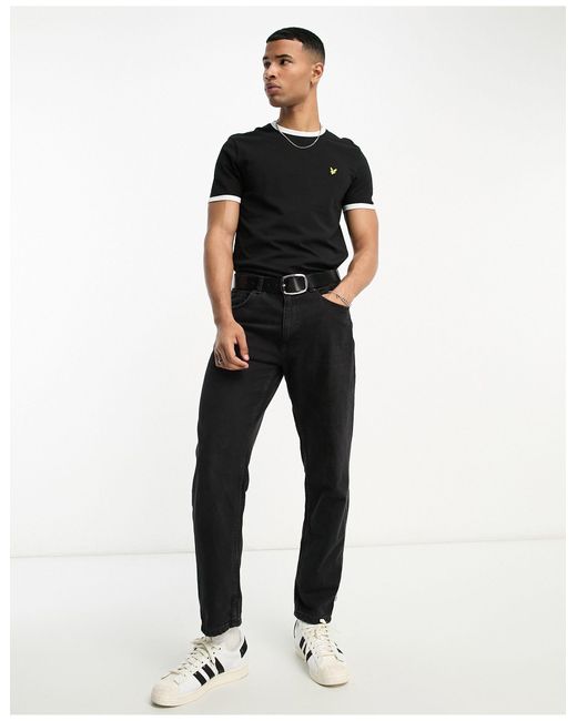 Exclusivité asos - - vintage - t-shirt à bords contrastants - noir Lyle & Scott pour homme en coloris Black