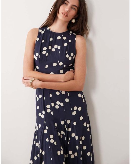 ASOS Blue Racer Maxi Dress With Godets
