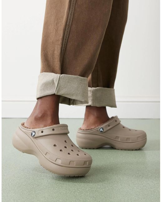 CROCSTM Green Unisex Classic Platform Lined Clog