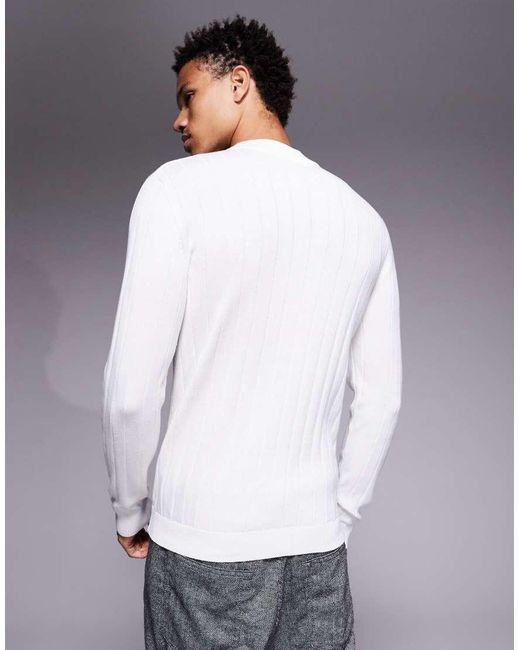 ASOS Gray Muscle Fit Long Sleeve Knitted Rib Turtle Neck T-Shirt for men