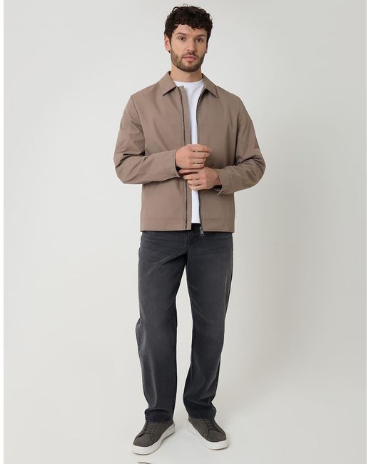 Threadbare Natural Showerproof Lightweight Zip Through Jacket for men