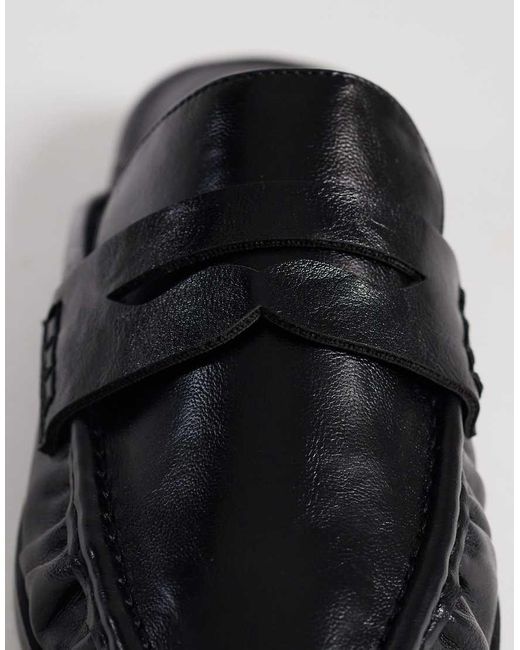 ASOS Brown Mouse Ruched Detail Loafer Mules