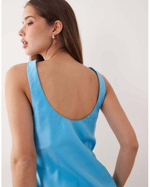 ASOS Blue Scoop Neck Satin Cami