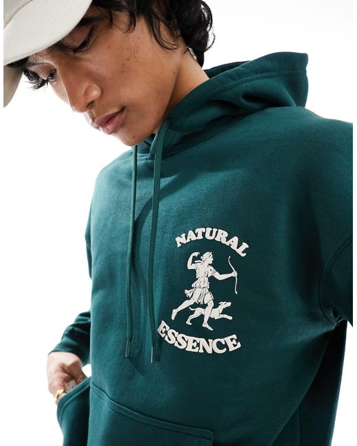 Pull&Bear Green Natural Essence Hoodie for men