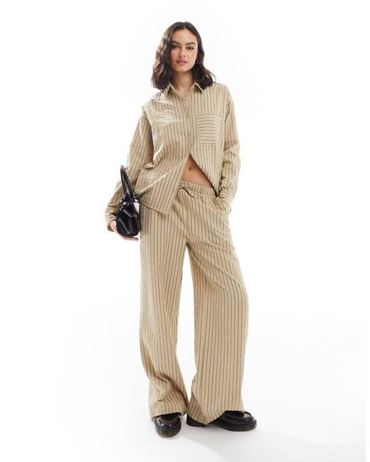 Threadbare Gestreepte Broek Met Trekkoord in het Natural
