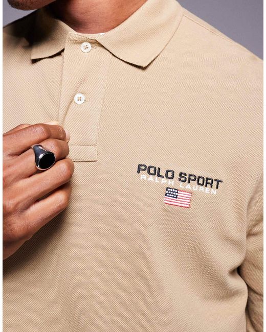 Sport capsule - polaire à logo et manches longues - fauve Polo Ralph Lauren pour homme en coloris Natural