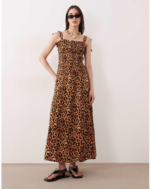 esmé studios Brown Esmee Tie Strap Maxi Beach Dress