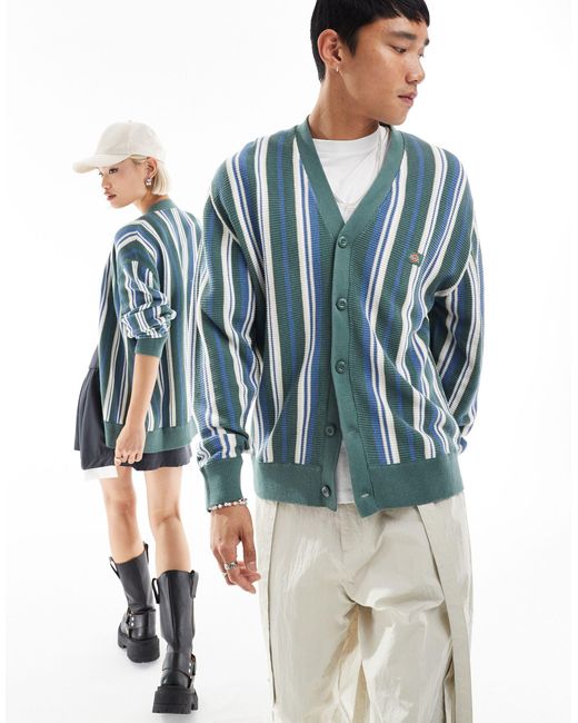Dickies Blue Glade Spring Striped Knitted Cardigan