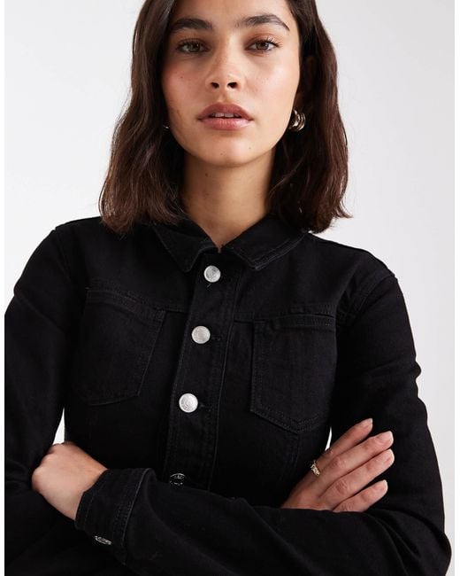 ASOS Black Denim Jacket With Pocket Detail Co-ord