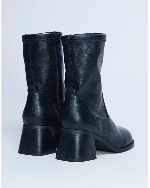 TOPSHOP Blue Niamh Block Heel Ankle Boot
