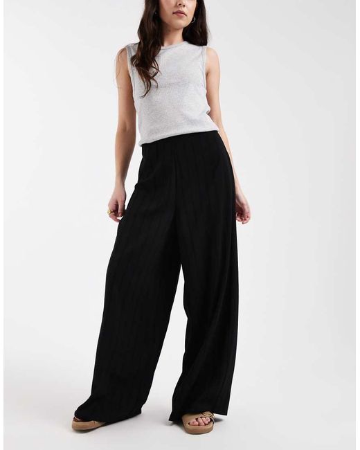 Wednesday's Girl Black Wide Leg Slouchy Trousers