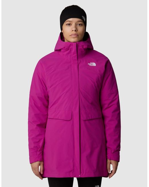 The North Face Purple Dryvent Mono Triclimate Parka