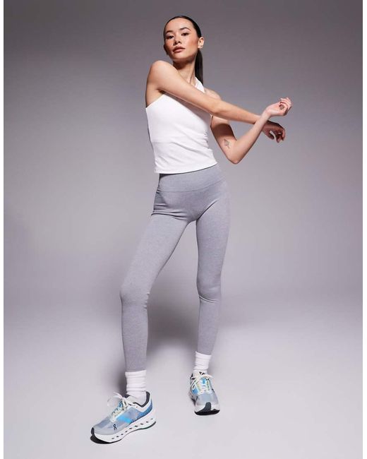 4505 Purple Petite Seamless Baby Rib High Waist Gym leggings