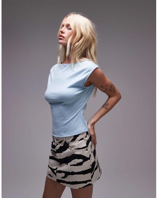 TOPSHOP Gray – jersey-oberteil