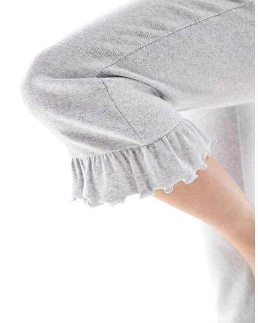 Cotton On White Cotton On Sleep Pointelle Rib Capri